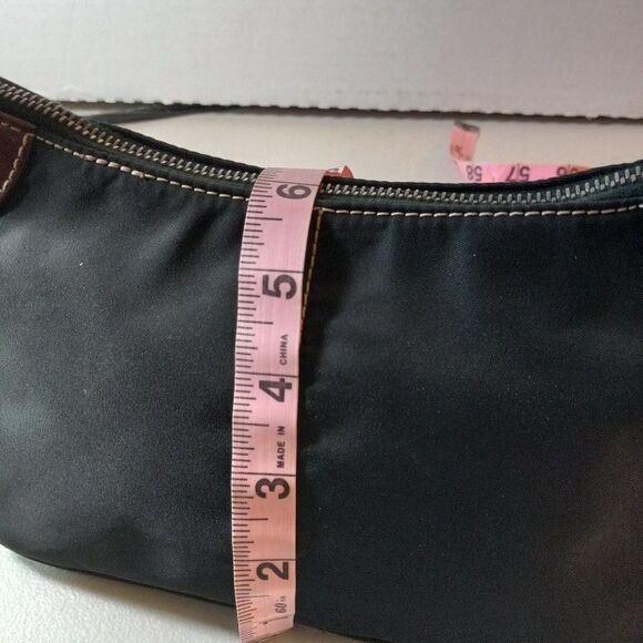 Dooney & Bourke  Black Canvas Small Wayfarer Bag Cottagecore Gold tone Dangles - Picture 10 of 11